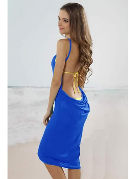 blue dress beach