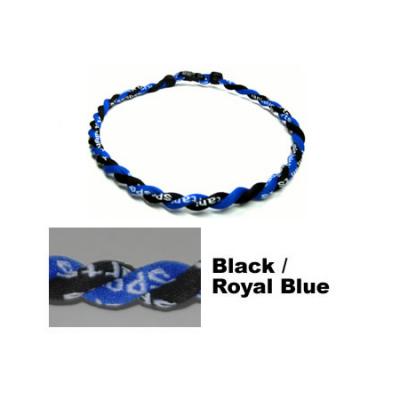 2 Rope Tornado Titanium Necklace (Black/Blue)