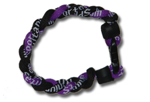 3 Rope Titanium Tornado Bracelet (Black/Purple/Black)