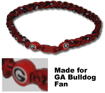 3 Rope Tornado Titanium Necklace (Georgia Bulldogs)