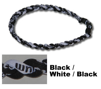 3 Rope Tornado Titanium Necklace (Black/White/Black)