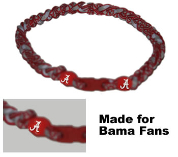 3 Rope Tornado Titanium Necklace (Alabama Crimson Tide)