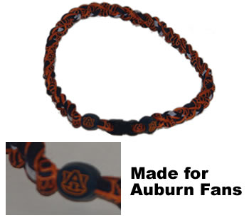 3 Rope Tornado Titanium Necklace (Auburn Tigers)