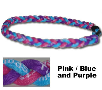 3 Rope Tornado Titanium Necklace (Pink/Purple/Blue)