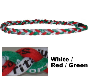 3 Rope Tornado Titanium Necklace (White/Red/Green)