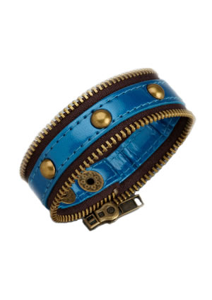 BCBGeneration Blue Zip-Code Zipper Bracelet