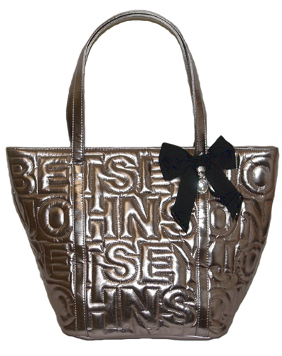 BETSEY JOHNSON Betsey Logo Tote in pewter