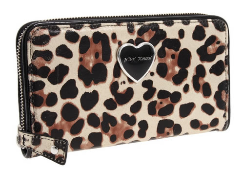 BETSEY JOHNSON Tie Me Zip-Around Wallet in Cheetah