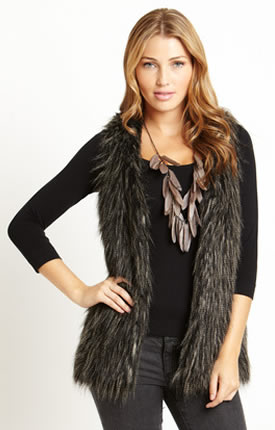 BLACK Faux Fur Vest