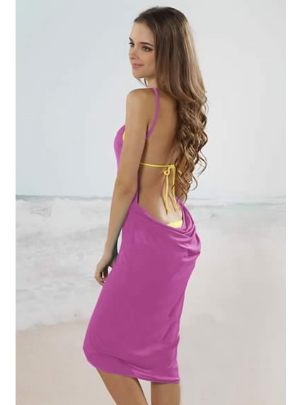 Lavender Open Back Cover up Beach Dress