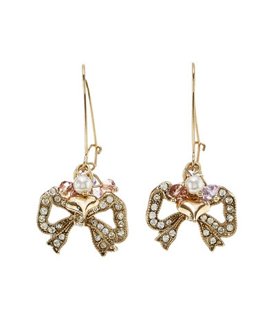 Betsey johnson bow earrings on sale
