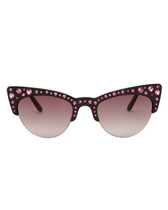 Betsey Johnson Women's Cat Eye Rhinestone Sunglasses