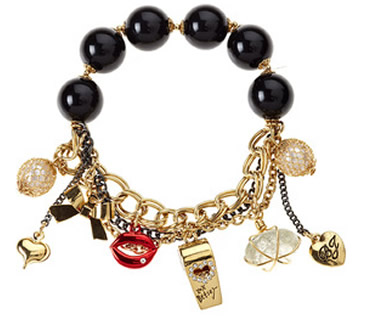 BETSEY JOHNSON Stretch Charm Bracelet Gold