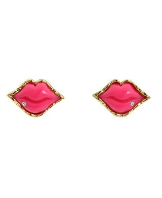 Betsey Johnson First Date Hot Lips Stud Earrings 