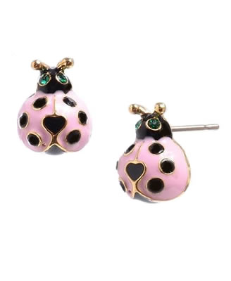 Betsey Johnson Hawaii Luau Ladybug Stud Earrings