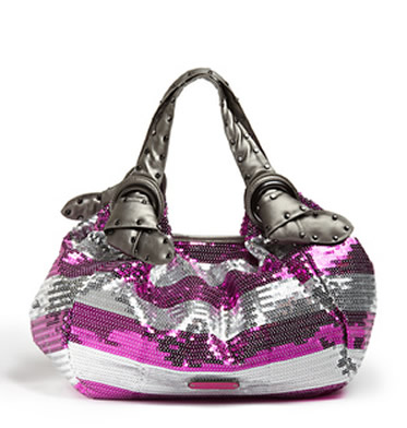 Betsey Johnson Stripe Me Out Pink Hobo