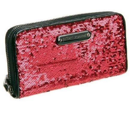 BETSEY JOHNSON Zip Around Glitzy Pink Wallet