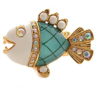 Betsey Johnson Under the Sea Piranha Stretch Ring