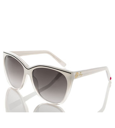 BETSEY JOHNSON Women's White Plastic Frame Sunglasses