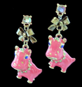 Pink Hippo Drop Earrings