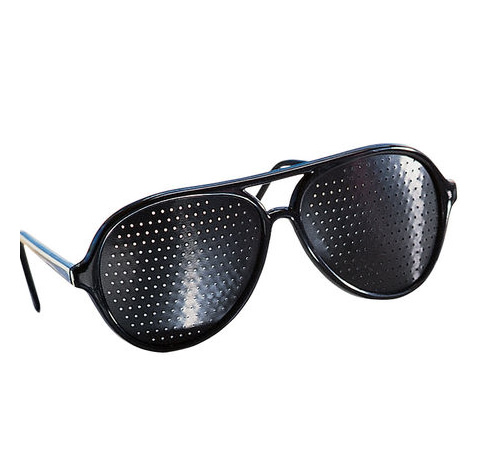 Black Pinhole Aviator Eye Glasses