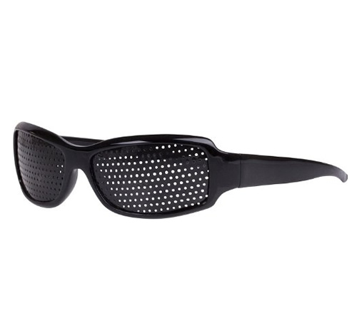 Black Pinhole Wrap Eye Glasses