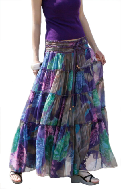 Bohemian Chiffon Multi-Color Skirt