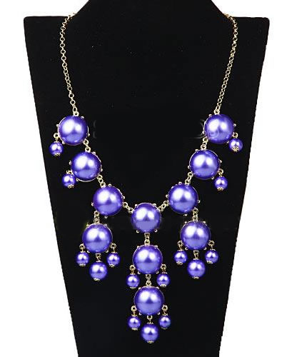 Bubble Bib Necklace in Pearl Purple