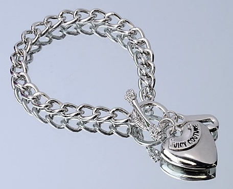 COUTURE Style Bracelet Pave Heart Starter Silver