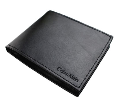 Calvin Klein Leather Passcase Wallet In Black 79374