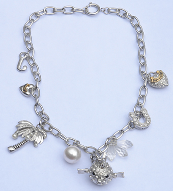 Couture Style Charm Necklace Silver