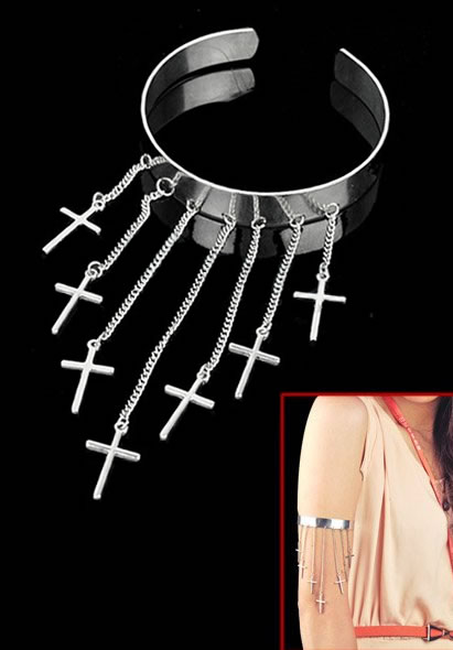 Cross Tassel Upper Arm Cuff Bracelet