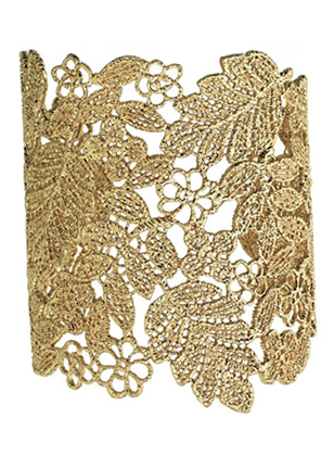 Stella & Dot Chantilly Lace Cuff Gold-tone Bracelet