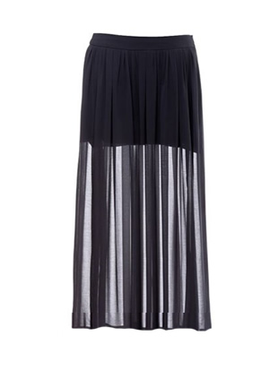 Half Sheer Chiffon Skirt