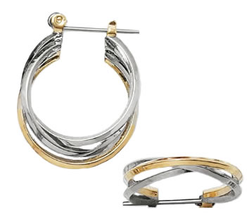 Hoop Earrings in Silver and Gold 