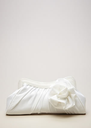 JESSICA MCCLINTOCK Satin Clutch with Flower