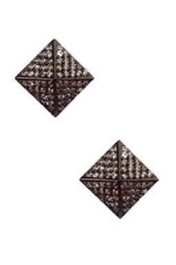 JLC Bijoux CZ Black Pyramid Stud Earrings