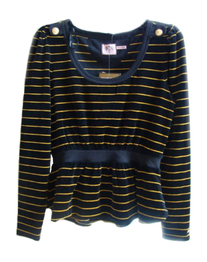 JUICY COUTURE Black Gold Lurex Velour Top 