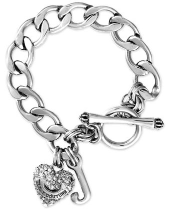 JUICY COUTURE Bracelet Pave Heart Starter Silver 