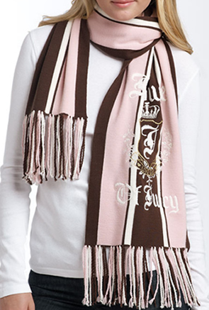 Juicy Couture 'House of Juicy' Pink Merino Wool Scarf 