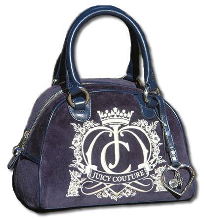 JUICY COUTURE Navy Bowling Bag Velour Handbag