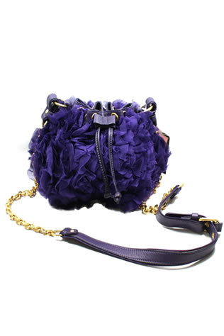 JUICY COUTURE Pouchette Purple Chiffon Bag