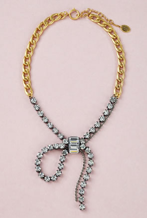 JUICY COUTURE Rhinestone Bow Necklace 