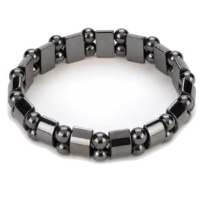 Ladies Hematite Black Pearl Magnetic Stretch Health Bracelet