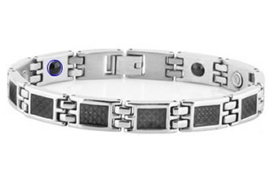 Ladies South Korean Titanium Steel Black Fiber Magnetic Health Bracelet