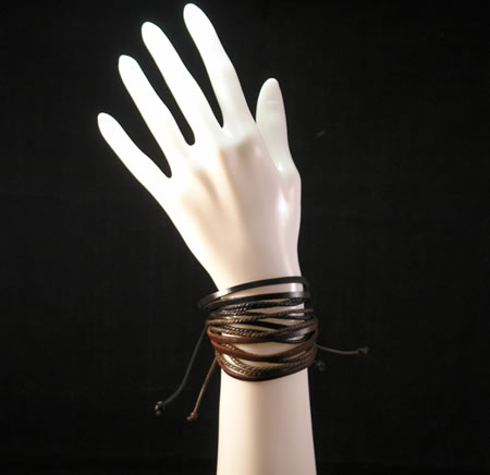 2 Leather Rope Easy Pull Bracelets