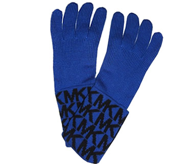 MICHAEL Michael Kors Blue And Black 'MK' Gloves