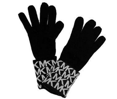 MICHAEL Michael Kors Black And Gray 'MK' Gloves