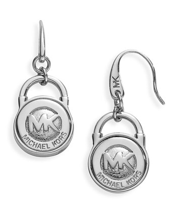 Michael Kors Silver Logo Earrings