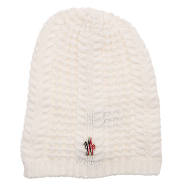 Moncler Off-White Waffle Knit Oversized Hat